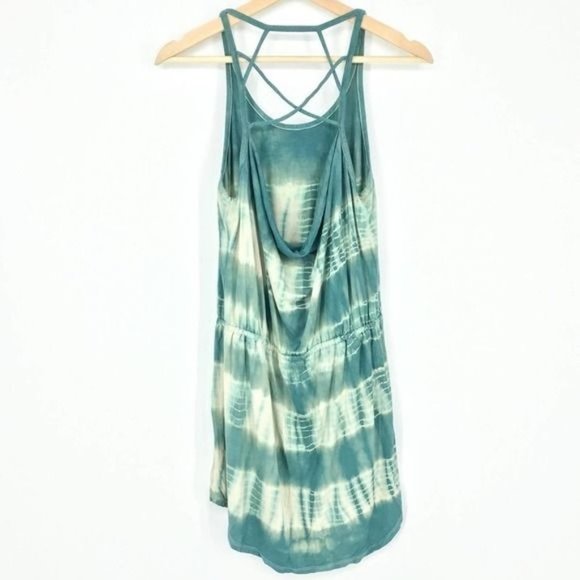 Chaser Women's Dress Medium Strappy Tie Dye Mini Green Festival Boho Hippie NEW - Picture 3 of 6